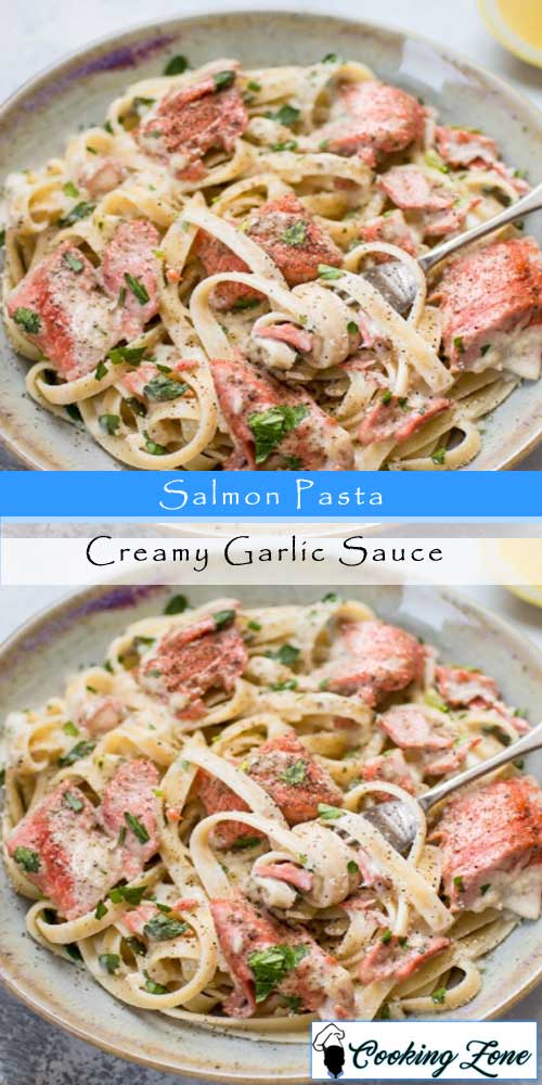 Salmon Pasta with a Creamy Garlic Sauce