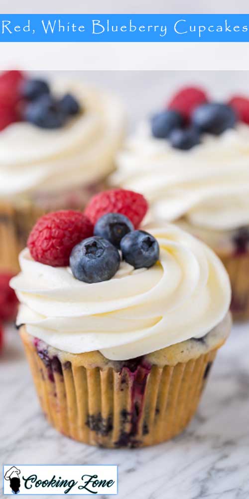 Red, White and Blueberry Cupcakes