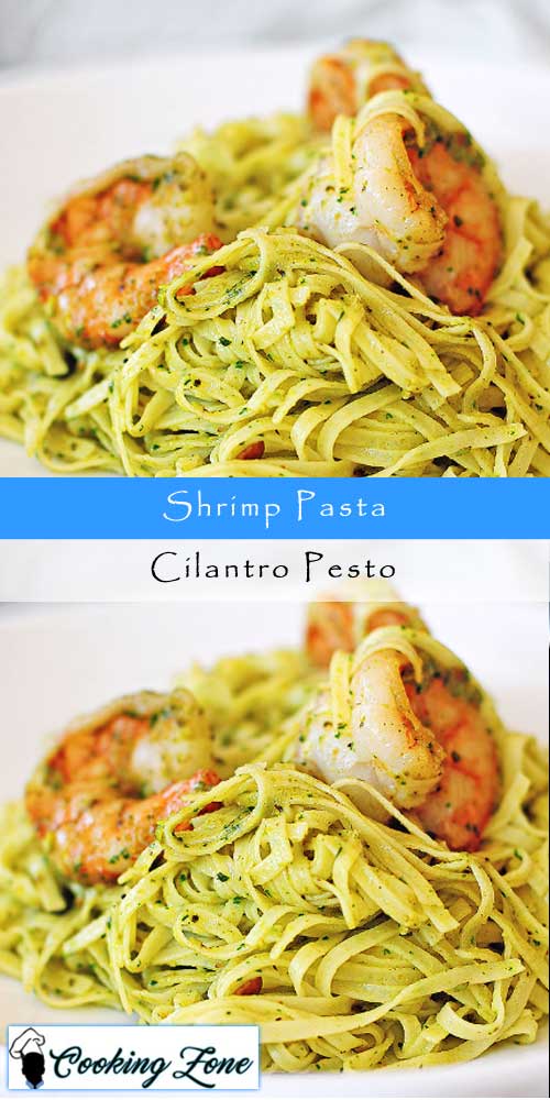 Shrimp Pasta with Cilantro Pesto
